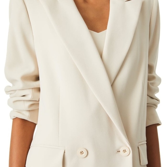 Alice + Olivia Cream Textured Blazer with Tailored Design SZ 0 (XS) - Picture 5 of 10